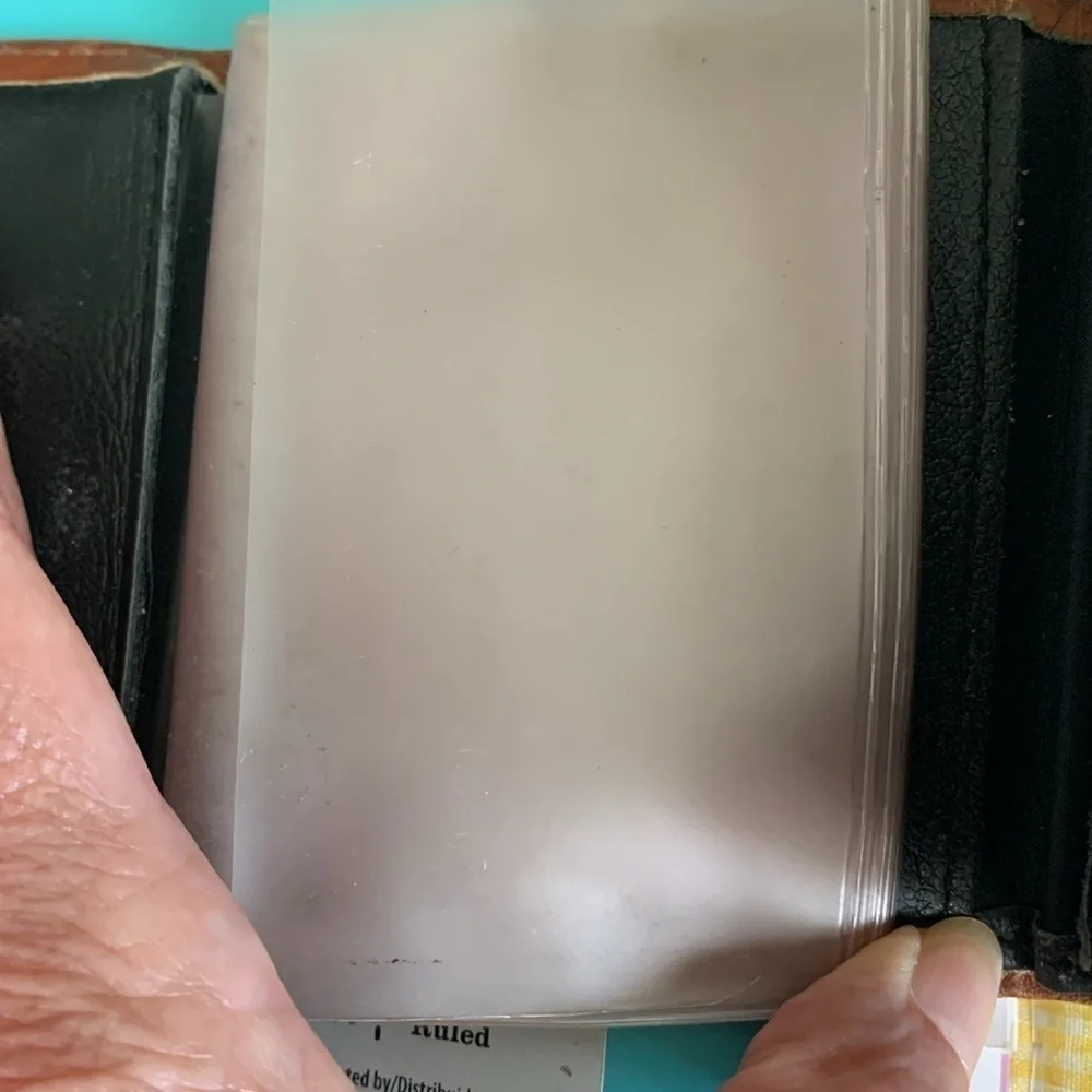 Vintage Men’s Brown Leather Trifold Wallet. Slots for photos, ID, credit cards.